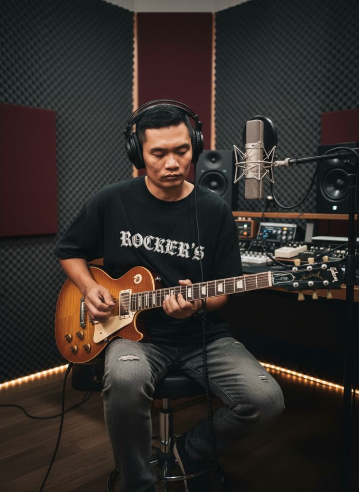 Niños tocando guitarra